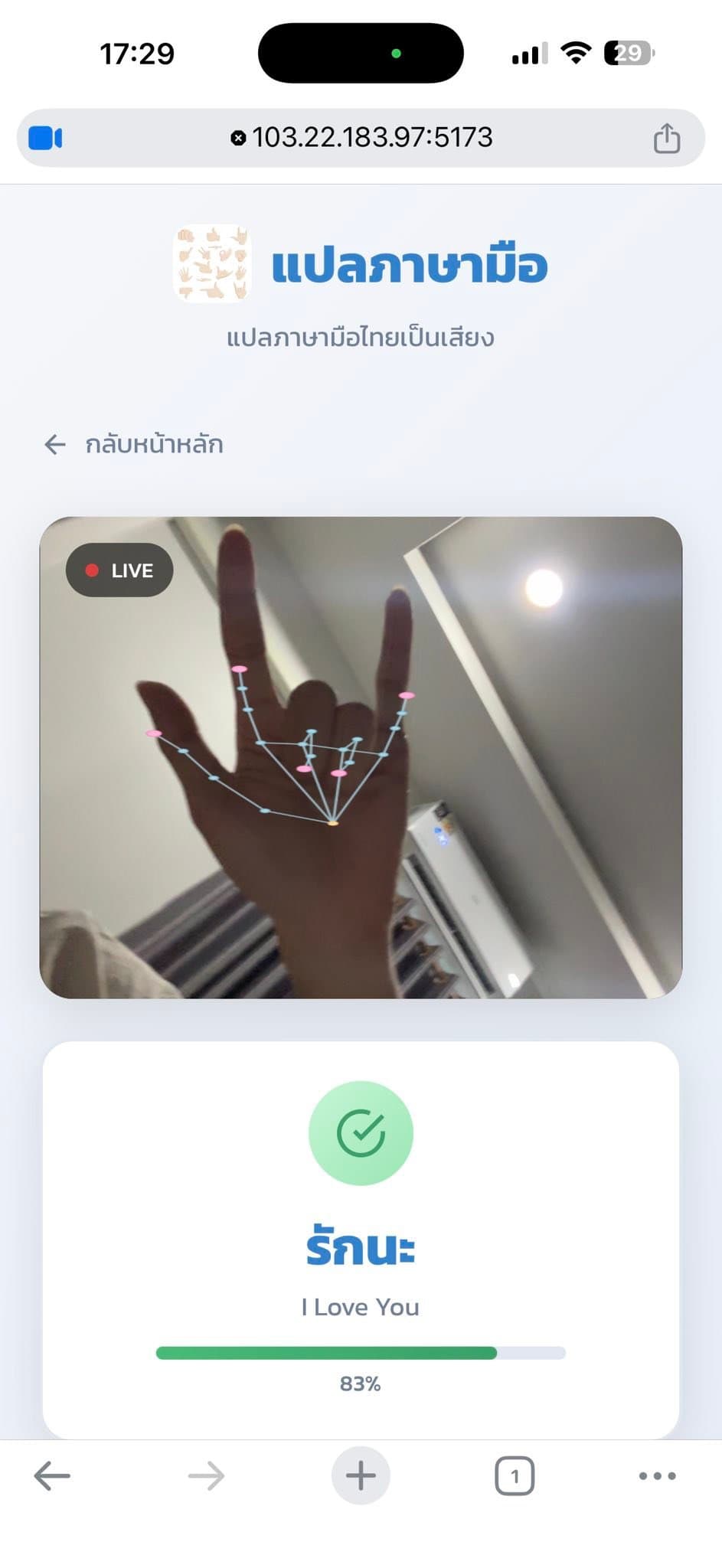 ระบบแปลภาษามือไทยเป็นเสียง - 1